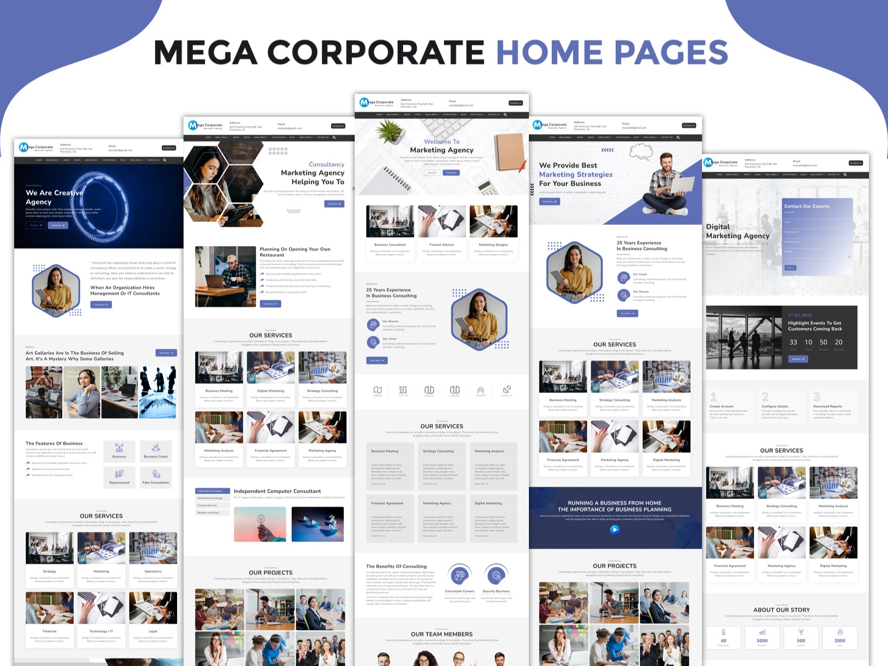 Mega Corporate - Multiple Creative Home Pages