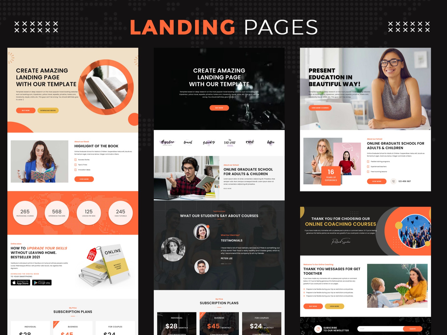 Online School Theme - Landing Pages