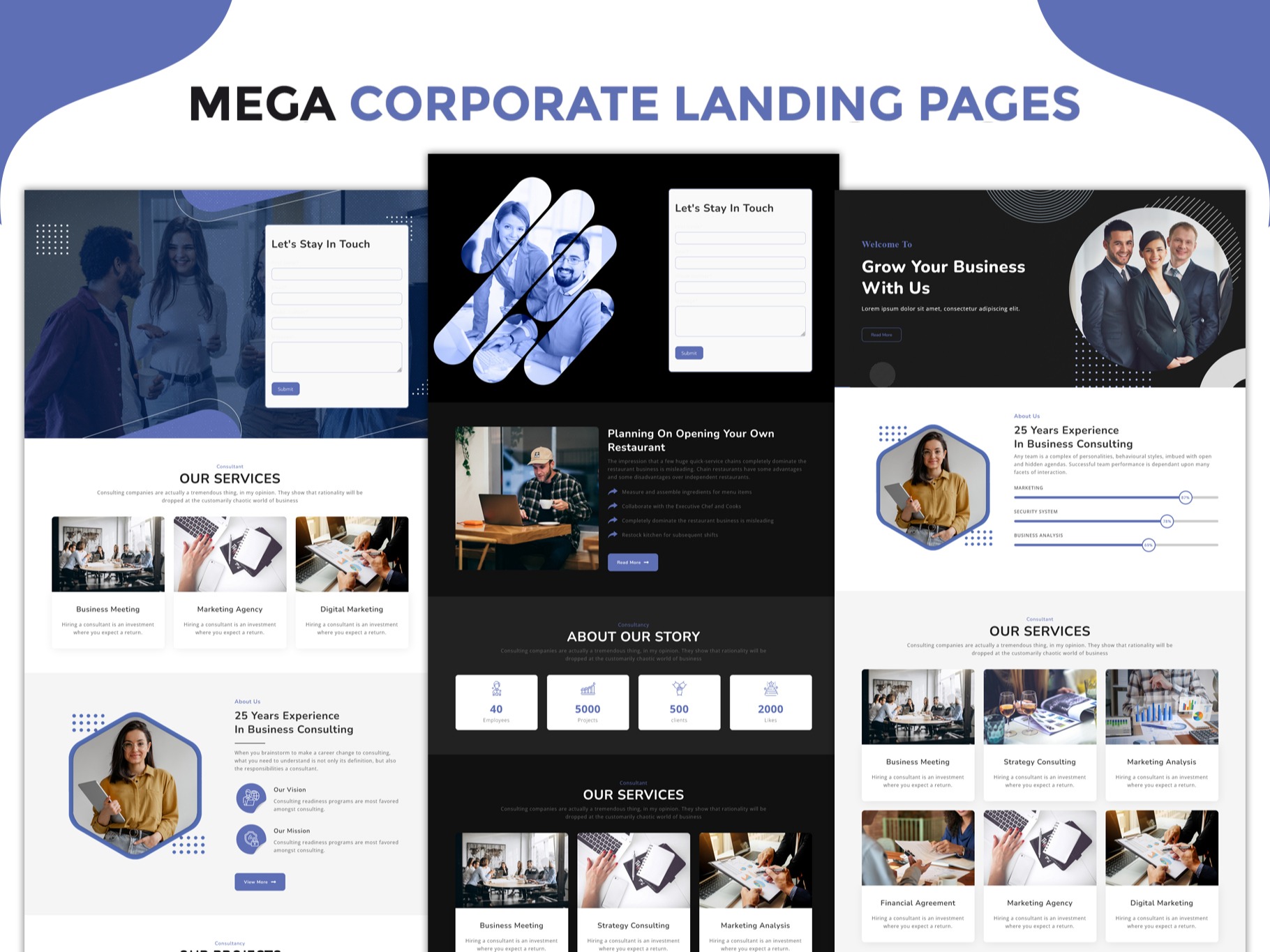Mega Corporate - Landing Pages