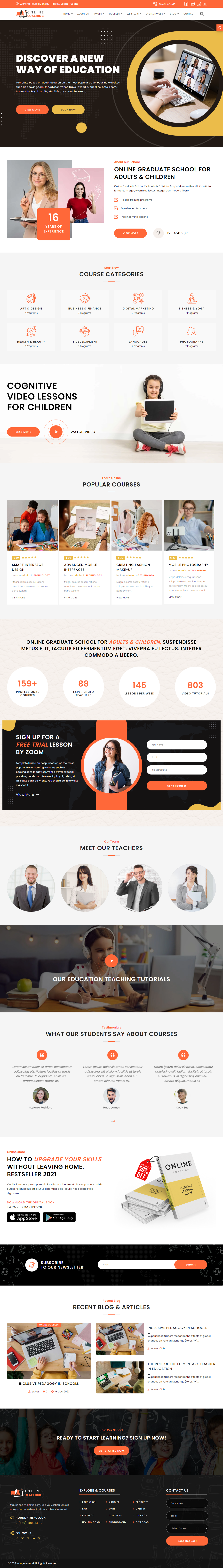 Online School Theme - Education Home Page